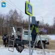 На перекрестке улиц Машиностроителей - Чернякова проводятся работы по установке светофорного объекта 