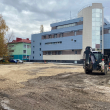Около торгового центра на ул. Первомайской проводятся дорожные работы Около торгового центра на ул. Первомайской проводятся дорожные работы